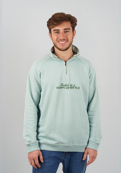 Half Zip Hooked Verde