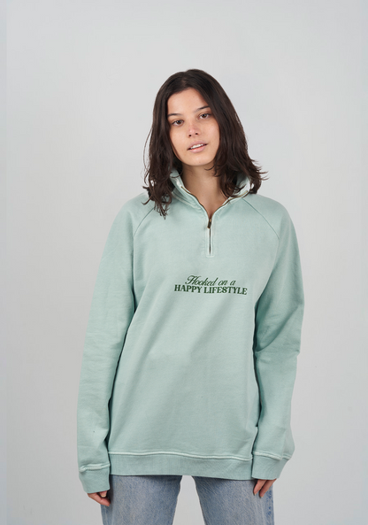 Half Zip Hooked Verde