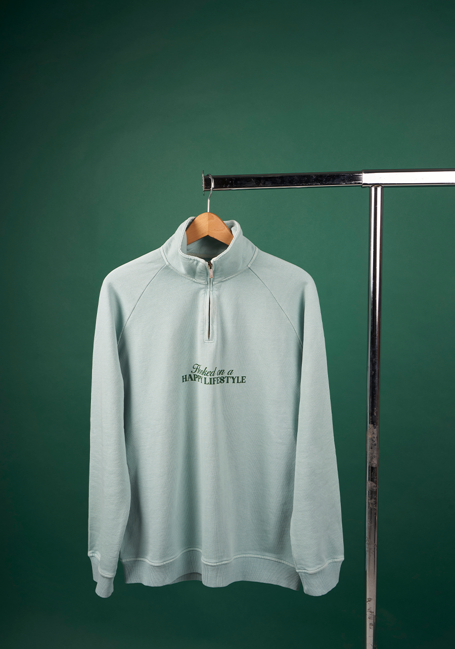 Half Zip Hooked Verde